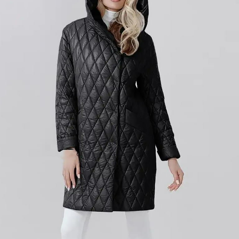 Single breasted hooded puffer coat 2025