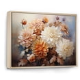 thumbnail image 2 of Designart "Peach White beautying Chrysanthemums" Floral Floater Framed Wall Art Living Room, 2 of 7