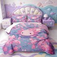 thumbnail image 2 of Manfei Ocean Axolotl Quilt Full,Pastel Animal Full Bedspread Sets,3pcs,1 Coverlet and 2 Pillowcases, 2 of 7