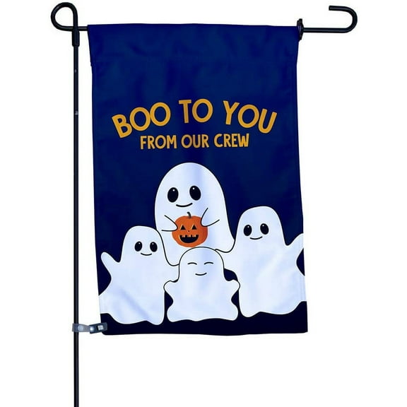 Boo from Us Seasonal Garden Flag, Double-Sided Flag for Homes, Yards, and Gardens, 12 x 18 Inch