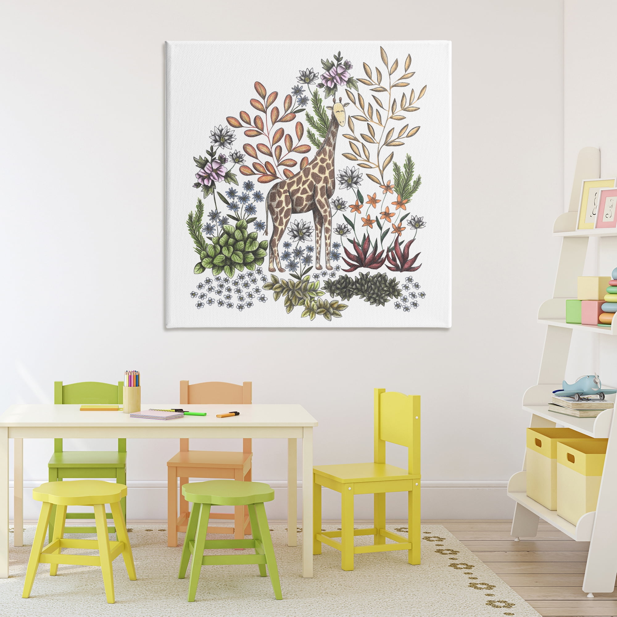 Jungle Wildlife Giraffe Canvas Wall Art, design by Cecilia Battaini