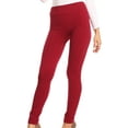 thumbnail image 4 of Sakkas Cable Knit Fleece Lined Leggings - Burgundy - Plus Size, 4 of 5