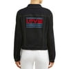 EV1 from Ellen DeGeneres Women's Dark Wash Denim Jacket with Love Flag
