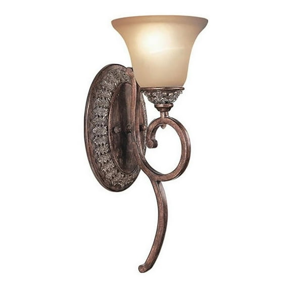 Woodbridge Lighting Worthington 1 Light Steel & Resin Wall Sconce in Bark Brown