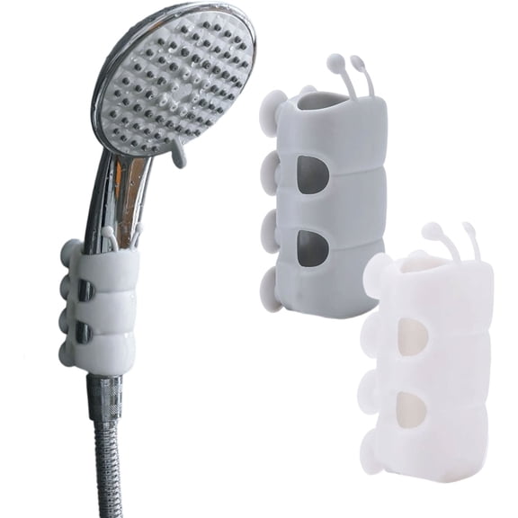 Suction Shower Head Holder, Silicone Universal Relocatable Shower Head Suction Cup Holder, No-Drill Bathroom Shower Bracket