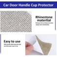 thumbnail image 4 of 10pcs Car Rhine Bling Door Handle Reflective Trim Stickers Protective Film Strips Set, Universal Side Rear View, 4 of 5