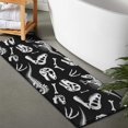thumbnail image 2 of Black Cartoon Dinosaurs Skulls Skeletons Pattern Bathroom Rugs Mat,Non Slip Microfiber Bathroom Rug,Rubber Backing,Soft Bathroom Mats for Bathroom Floor,Tub and Shower,47x17in(120x43cm), 2 of 5
