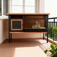 thumbnail image 5 of Weatherproof Elevated Rabbit Hutch with Metal Mesh Base, Removable Trays, Openable Roof & Feeding Trough, Orange & Black, 5 of 8