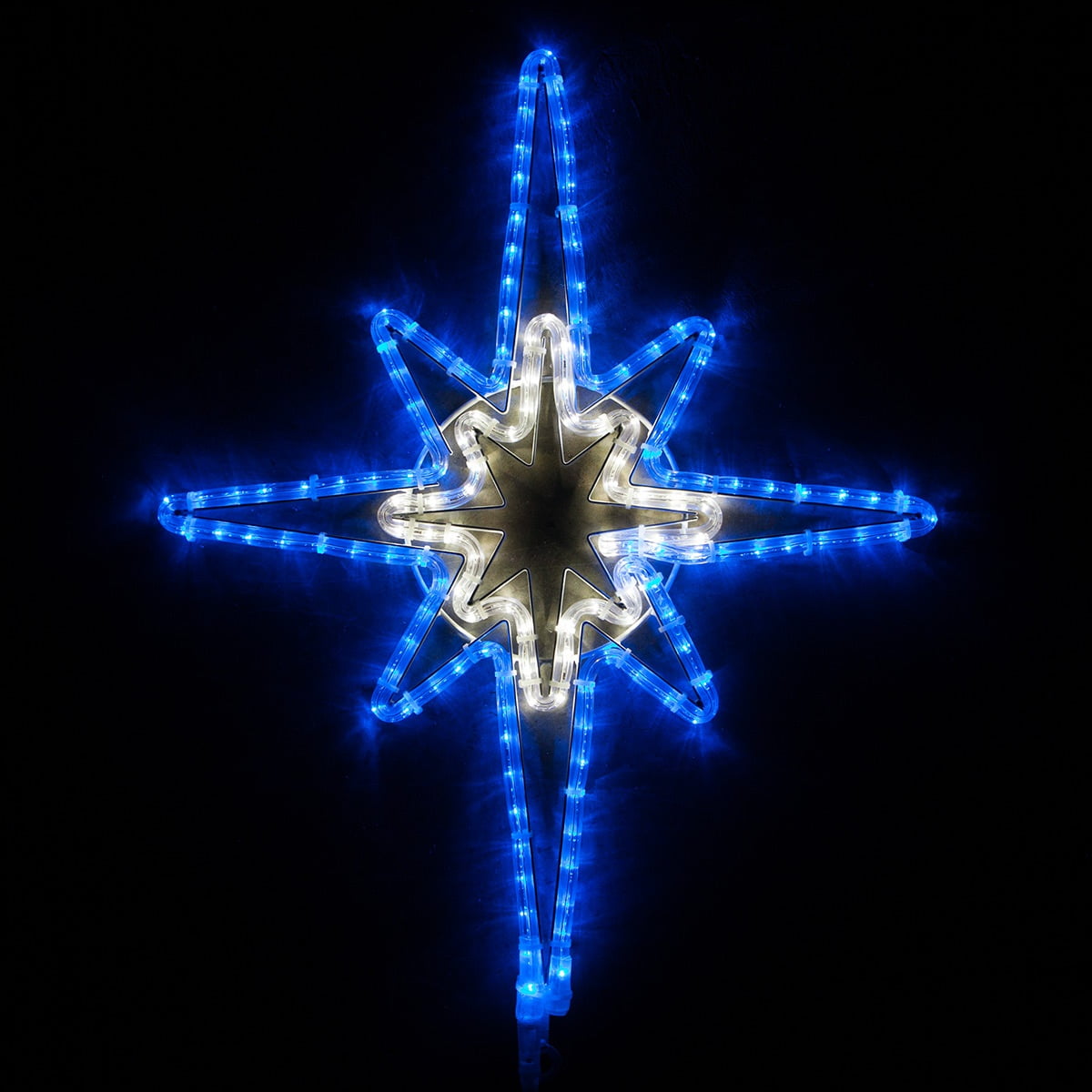 Cool White LED Christmas Bethlehem Double Star Outdoor Rope Light Decoration NEW 