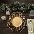 thumbnail image 5 of Efavormart 6 Pack | 13" Gold Floral Cutout Acrylic Charger Plates, Hollow Flower Decorative Plastic Serving Plates, 5 of 11