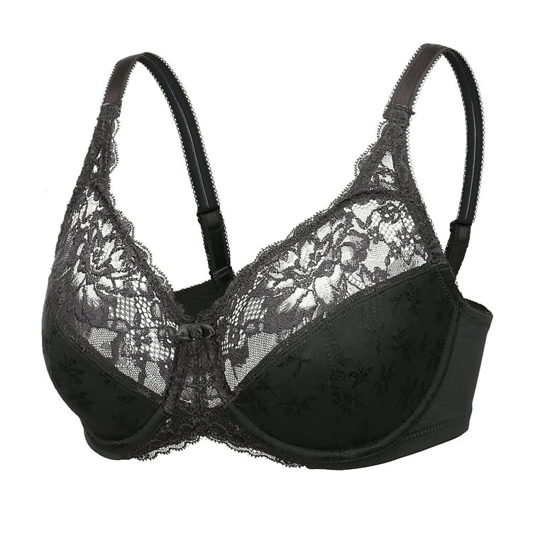 Exclare Women Full Coverage Lace Floral Underwire Bra-27
