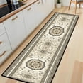 thumbnail image 4 of Beige Brown Octagonal Medallion Hallway Runner Rug, Traditional Persian Long Floor Mat, Non-Slip Washable Vintage Ornate Rug for Entryway Kitchen, 4 of 9