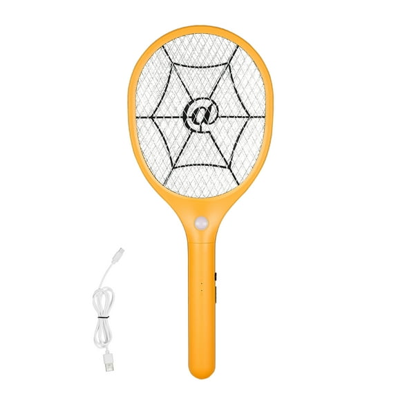 VEVOR Electric Fly Swatter, Zapper Racket with 3 Layers Mesh, Powerful Fly Killer Indoor & Outdoor with 500mAh Battery Rechargeable for Home, Bedroom, Kitchen and Patio, Yellow & Black