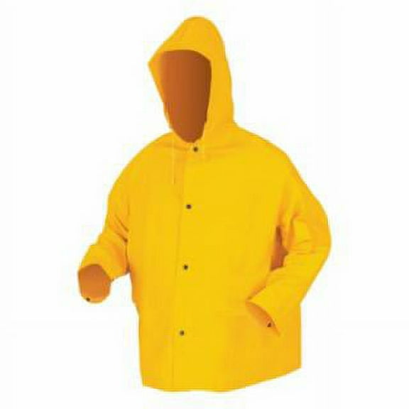 CLASSIC .35MM PVC/POLY JACKET W/ATT HOOD- YELLOW (1 Count)
