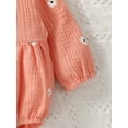 thumbnail image 5 of Qiylii Baby Girl’s Bodysuit Flower Round Neck Long Sleeve Loose Romper, 5 of 8
