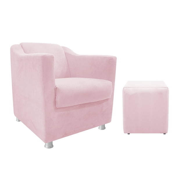 Set de puff y sillón Tilla - Rosa claro WEIK Tilla