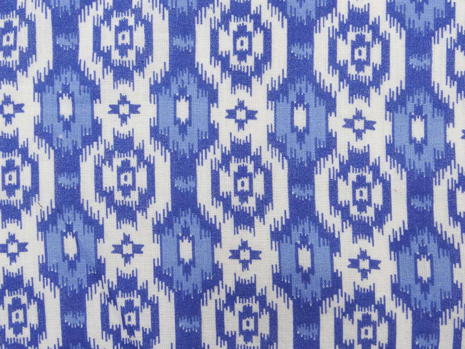 Blue Embroidered Fabrics Cotton Material 42” Wide Craft Sewing Apparel By Metre 