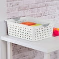 thumbnail image 5 of Sterilite Large Ultra Plastic Storage Baskets w/ Handles, White, 24 Pack, 5 of 10
