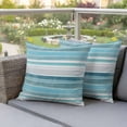 thumbnail image 5 of Pack of 2 Outdoor Pillow Covers 18x18 Inch Waterproof Teal Nordic Style Stripes Throw Pillow Covers,Decorative Couch Pillow Case Sham Turquoise Texture Pillowcases Cushion Covers for Patio Garden, 5 of 8
