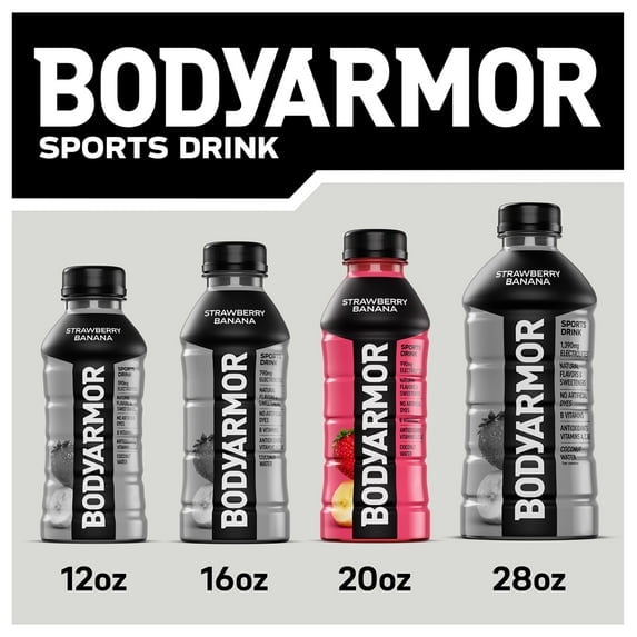 BODYARMOR Fruit Punch Electrolyte Sports Drink, 20 fl oz, 6 Pack Bottles ( 2 Box of 6 Bottles )