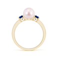 thumbnail image 2 of ANGARA Japanese Akoya Cultured Pearl & Blue Sapphire Engagement Ring in 14K Yellow Gold for Women | June Birthstone, Birthday, Anniversary, Jewelry Gift for Women | Pearl Ring, 2 of 9
