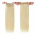 thumbnail image 3 of Benehair Clip in 100% Remy Human Hair Extensions Hair Pad Seamless Hairpiece Topper Thickened Soft Thin Hair Blonde 2 Pieces, 3 of 10