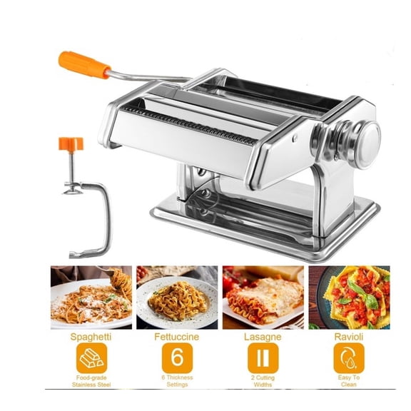 Pasta Maker, 180 Roller Pasta Maker, 9 Adjustable Thickness Settings, 2-in-1 Pasta Maker with Roller and Cutting Knife