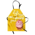 thumbnail image 1 of Eat Dessert First Apron, Cursive Brush Lettering Calligraphy and Cupcake Food Art, Unisex Kitchen Bib with Adjustable Neck for Cooking Gardening, Adult Size, Multicolor, by Ambesonne, 1 of 4