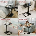 thumbnail image 2 of C Shaped Tv Trays Living Room End Table End Stand, Black Minimalist Wooden c Table for Sofa, Height Adjustable Tv Tray Tables Swivel Side Table for Dinner Eating, 2 of 8