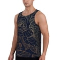 thumbnail image 2 of Yiaed Copper-Gold Gloss Outline Rose Print Mens Compression Shirt Slimming Body Shaper Vest Workout Tank Tops Abs Abdomen Undershirts-X-Large, 2 of 7
