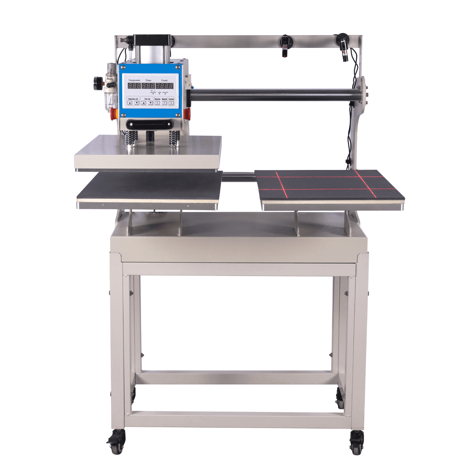 16"x24" Pneumatic Dual Platen Heat Press Machine with Infrared Positioning, Digital Control, 110V/60Hz - Ideal for T-Shirts, Ceramics, Metal Pendants & More