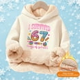 thumbnail image 2 of K`ids Sherpa Lined Hoodie - 67 Print Warm Winter Pullover for B`oys & G`irls, Soft Cute Casual Hooded Sweatshirt for Christmas, 2 of 3