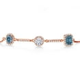 thumbnail image 2 of Gem Stone King 18K Rose Gold Plated Silver Bracelet Persian Blue and White Moissanite (1.53 Cttw), 2 of 4