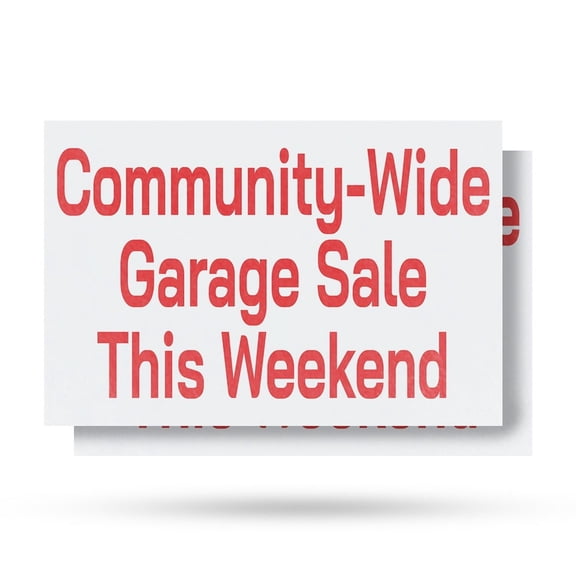Community Wide Garage Sale This Weekend Vinyl Decal 2 Pack of 24 Inch x 36 Inch Weatherproof Heavy-Duty Adhesive Backing | Neighborhood Events, Local Bargains, Clear Signage | Made in