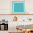 thumbnail image 5 of Framed Canvas Wall Art for Living Room Teal Key Pattern Wall Decor, Geometric Art Aesthetic Paintings for Bedroom Office Kitchen Bathroom, Ready to Hang Artwork Wall Pictures 8x8 Inch, 5 of 9