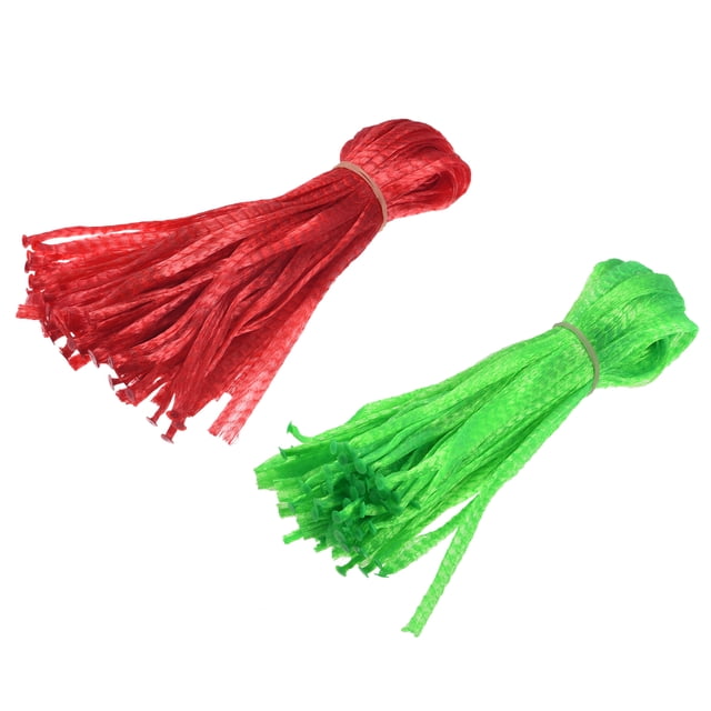 Unique Bargains Filets de Pastèque 17,72 Pouces Hamacs Melon Suspendus Sac de Filet de Fruits Réutilisable pour Jardin Rouge, Vert 100 Pack