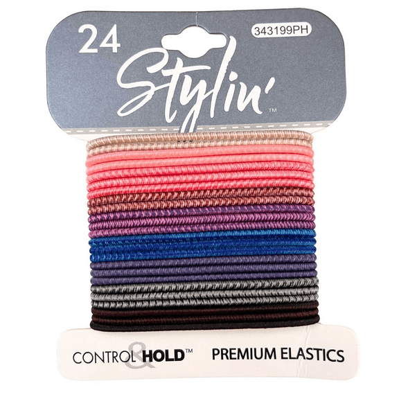 24 Pack Hair Elastics, Clasp Free No Snag Hair Ties for All Hair Types, Durable, Perfect for Ponytails, Buns, Everyday Styling, Casual Wear, Sports, Active Days, Dark Color Tones