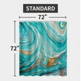 thumbnail image 3 of Marble Shower Curtain Turquoise Teal Gold Aqua Ocean Marble Abstract Luxury Art Texture Modern Bathroom Shower Curtains Fabric Waterproof, 72" x 72", 3 of 6