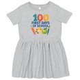 thumbnail image 3 of Inktastic 100 First Days of School Colorful Art Palette Girls Toddler Dress, 3 of 5