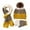 Yellow, variant on Ludlz Boys Girls Winter Warm Knit Beanie Hat Neck Scarf Warmer Touchscreen Gloves Set, Striped Print Thickened Fleece Lining Beanie Hat for 8-15 Years Kid