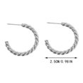 thumbnail image 3 of WEIXF Titanium Steel Earrings Dough C Shaped Stainless Steel Earrings Women's Fashion Stainless Steel Earrings Hoops Earrings Valentine Earrings Bulk Small Hopped Earrings Heart Hoops Earnings Preppy, 3 of 4