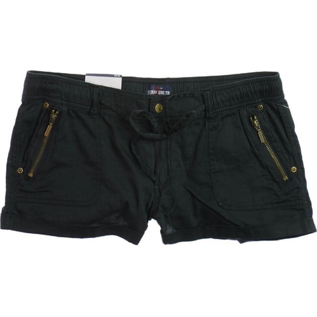 Ecko Unltd. Pantalones cortos casuales para caminar con cordón suave para mujer, negro, 9/10
