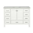 thumbnail image 4 of Horizon 48" Bathroom Vanity with White Cabinet and Engineered Carrara Top, 4 of 6