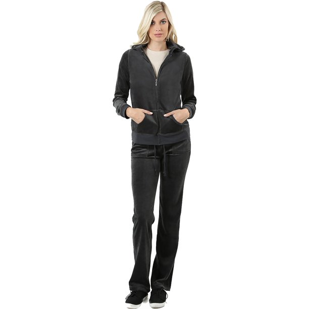 Jed Fashion - Sweatsuit Jogging Tracksuit Velour Set for Women Zip Up 2 ...