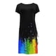 thumbnail image 5 of Vestido con cordón estampado de cuello redondo y manga corta de verano para mujer Pompotops ghjkhdj12362, 5 of 5
