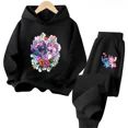 thumbnail image 2 of Conjunto de 2 piezas de sudadera y pantalones con estampado de dibujos animados de Disney Stitch para primavera y otoño, ropa para niños y niñas, sudadera informal para niños, traje deportivo, 2 of 5