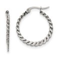 thumbnail image 1 of Stainless Steel Braided Hoop Earrings, 1 of 7