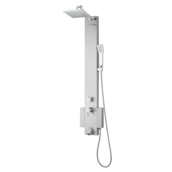 Blue Ocean ™ 48 inch Stainless Steel SPS822A Shower Panel Tower with Rainfall Shower Head and Spout…
