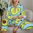 thumbnail image 6 of Kdxio Avocado and Hearts Women's Pajama Sets Long Sleeve Button Down Sleepwear Nightwear Soft Pjs Lounge Sets-Medium, 6 of 7