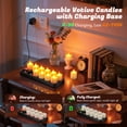thumbnail image 3 of PChero Rechargeable Candles with Remote Timer ,12pcs Flameless Candles LED Votive Candles with Charging Base, Battery Tea Lights Flickering Electric Fake Small Candles for Table Wedding Home Decor, 3 of 12
